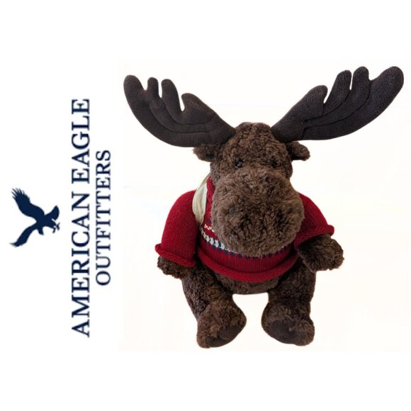 American Eagle Outfitters Other - American Eagle Mac The Moose 15" Plush GUND Sweater Backpack Vintage Y2K